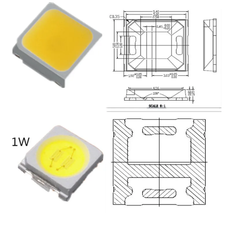 105 шт.-1050 шт.> SMD СВЕТОДИОДНЫЙ 5054 чипы 0,5 Вт 60лм 1 Вт 3 в 6 в светильник с бусинами белый 1 Вт 120лм поверхностное крепление PCB светодиодный светильник с излучающими диодными лампами