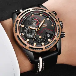 2018 LIGE Для мужчин s часы моды Повседневное Спорт Кварцевые часы Для мужчин Chronograp часы мужские кожаные Бизнес наручные часы Relogio Masculino