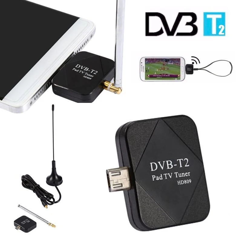 Mayitr DVB-T2 тюнеры Высокая чувствительность микро USB ключ цифровой HD ТВ тюнер приемник с антенной подходит для телефона Android