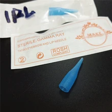 500 шт иглы тату стерильные одноразовые полуперманентный макияж бровей губ колпачки машин индивидуальная упаковка синего цвета