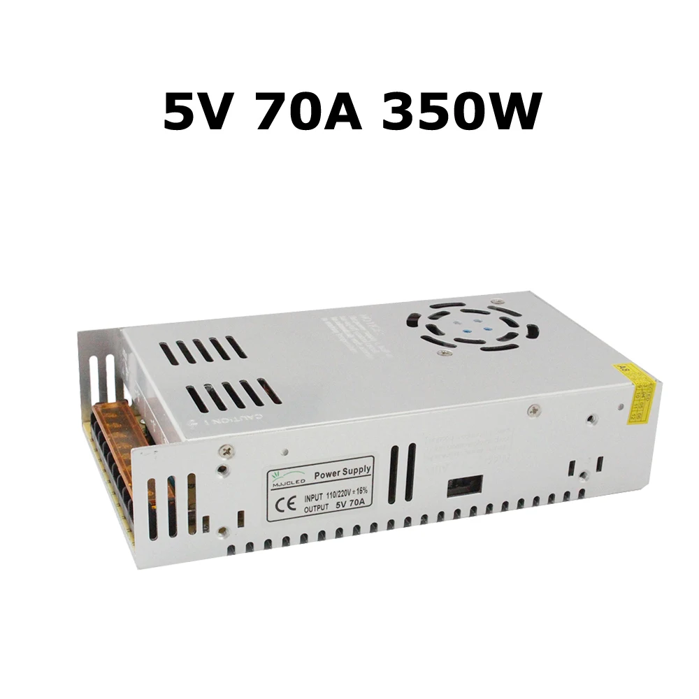 5 вольт Питание 5 V 5A 10A 20A 30A 40A 60A 70A 110V AC DC 220V 5 V трансформатор 5 вольт Питание блок для Светодиодные ленты - Цвет: 5V 70A 350W