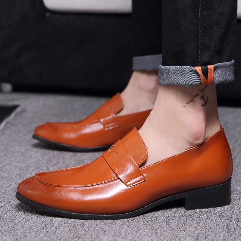 rouge Main Robe Richelieu Classique En 558 Masorini Mocassins De Bureau Des Mode marron Ww Party Hommes Chaussures Business Noir Cuir xwnnFH0Bq