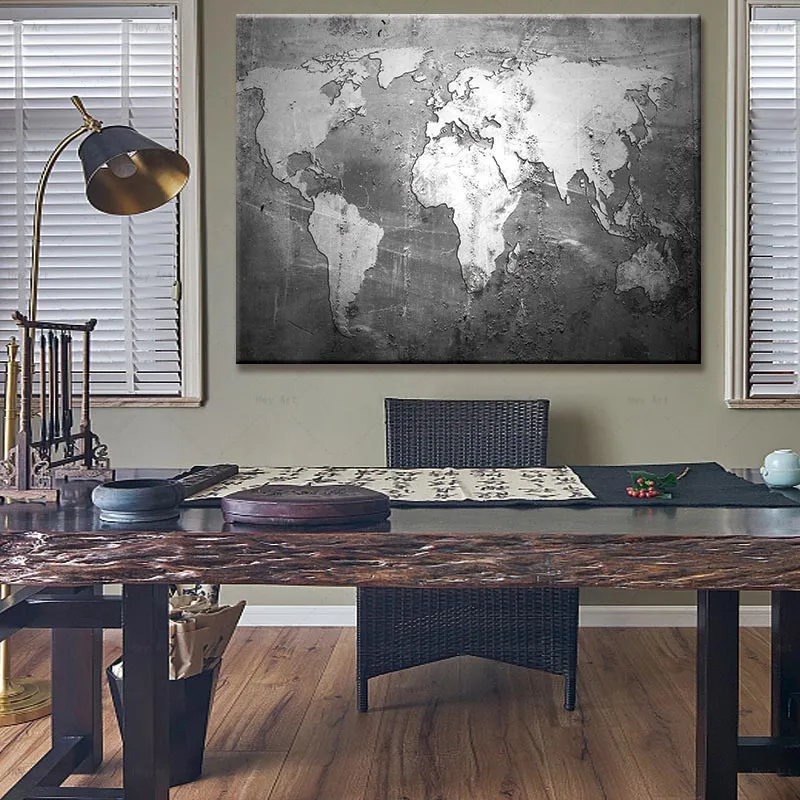 

World Map Canvas Art Posters and Prints Abstract Painting Cuadros Home Decor Picture Wall Pictures for Living Room
