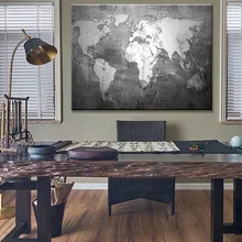 World Map Canvas Art Posters and Prints Abstract Painting Cuadros Home Decor Picture Wall Pictures for Living Room