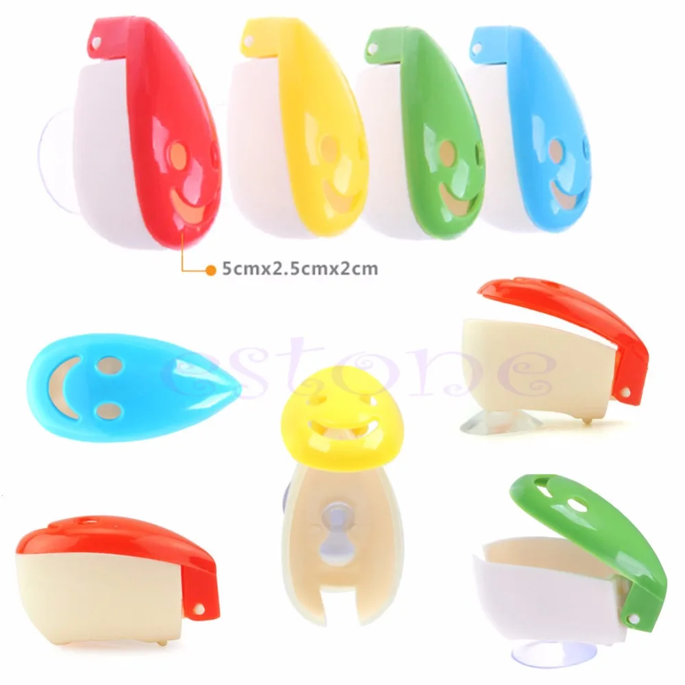 4 Pcs Senyum Wajah Lucu Kartun Sikat Gigi Pemegang Mandi Mandi Pasta