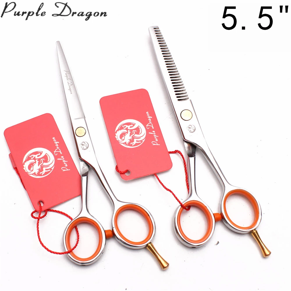 5.5In. Stainless Purple Dragon Dog Scissors Straight Scissors Thinning Shears Pet Scissors