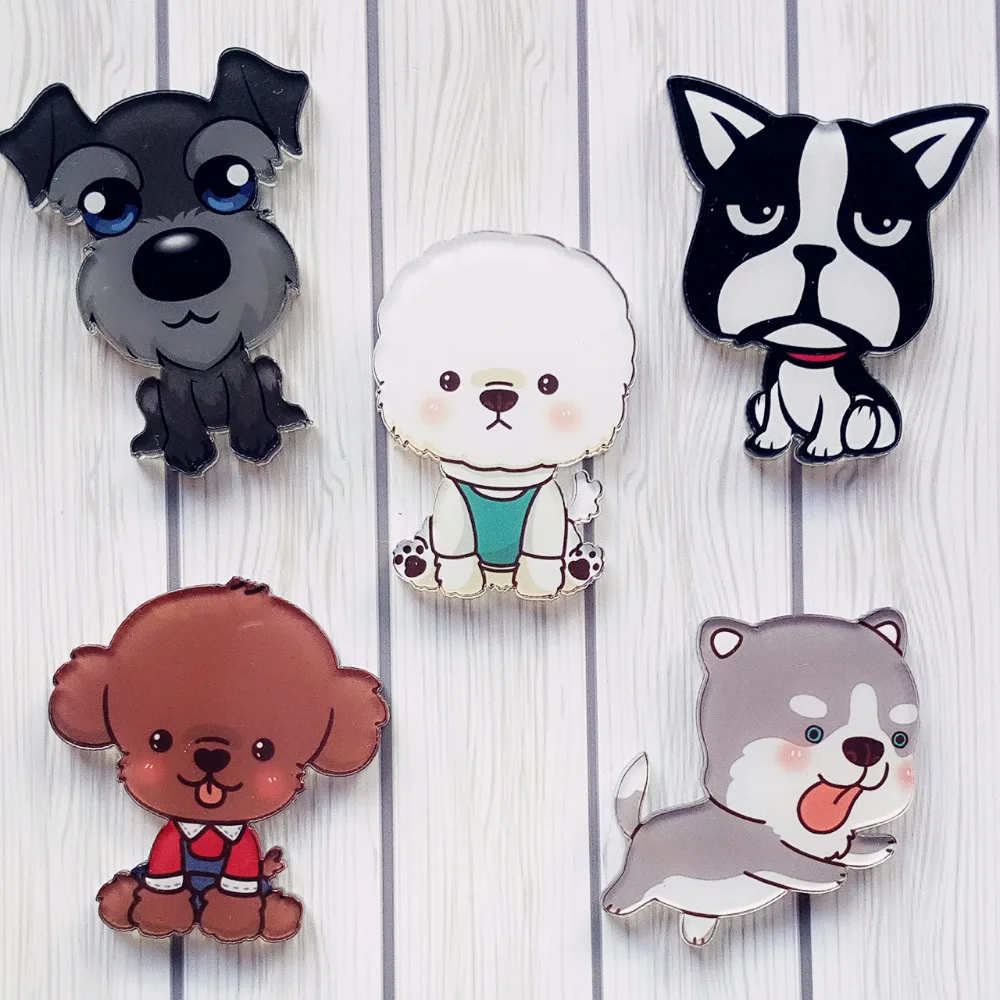 Hot-Kawaii-Harajuku-Style-dog-Badge-Acrylic-Brooch-For-Women-Man-Clothes-Badge-Decorative-Rozet-Collar (3)