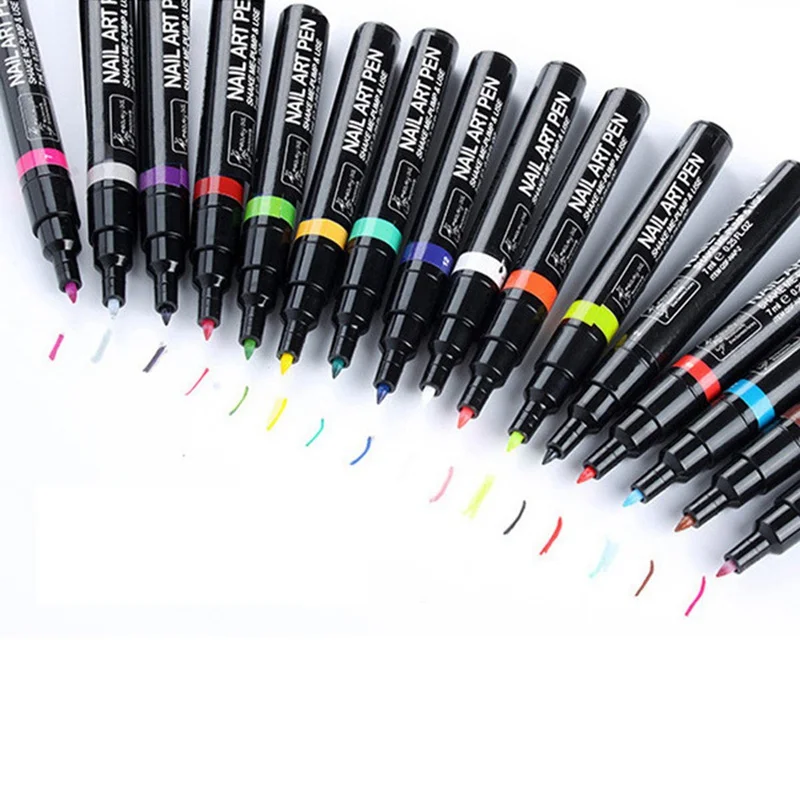16 карамельных цветов Ручка для дизайна ногтей для 3D декорации для ногтей Набор ручек для лака 3D дизайн набор для декора ногтей ручки для краски