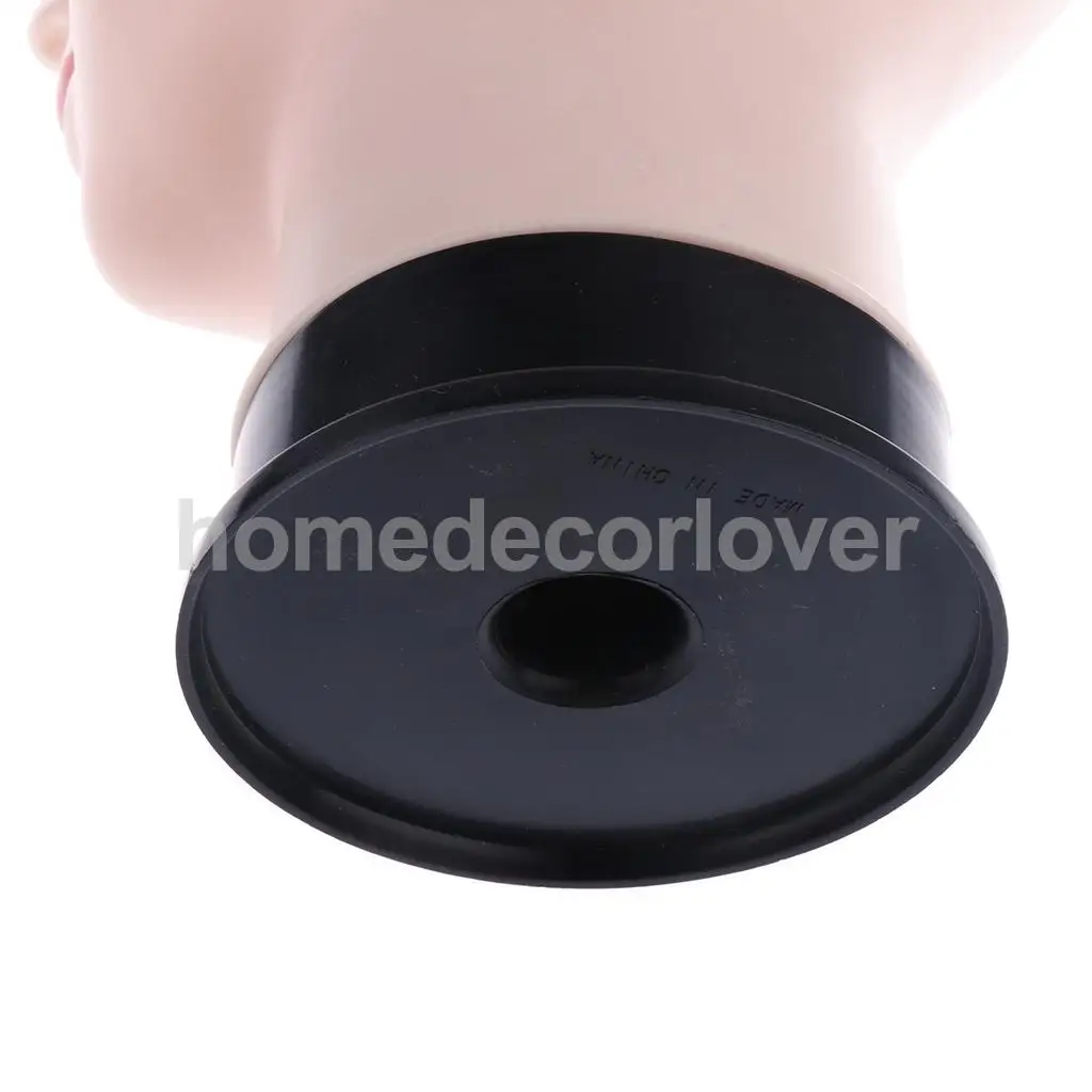 PVC Female Bald Mannequin Head Model Wig Making Hat Glasses Display Stand 