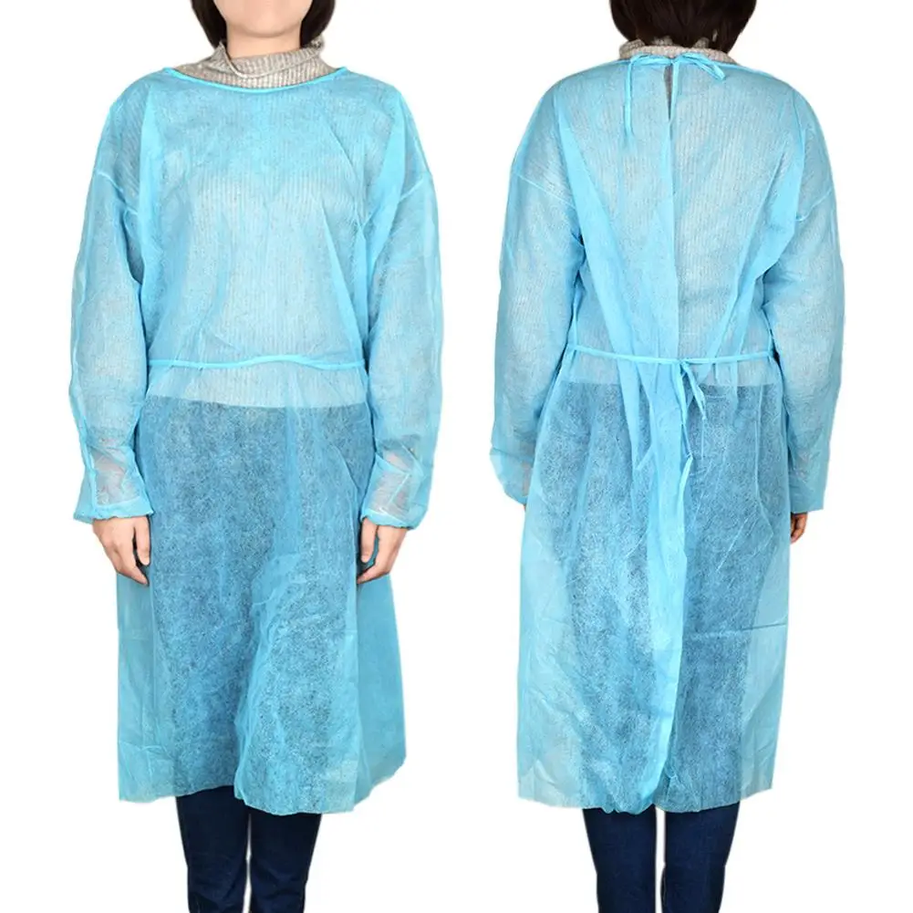 

Disposable Non woven Surgical Gown Breathable Apron Elastic Dust Proof Overalls