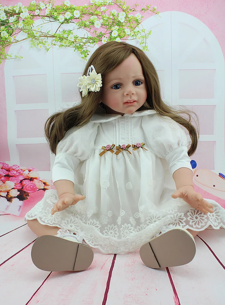 24 дюйм(ов) Reborn малыша куклы реалистичные коллекция Куклы для младенцев Playmate Игрушечные лошадки сопровождать Спящая Игрушечные лошадки на