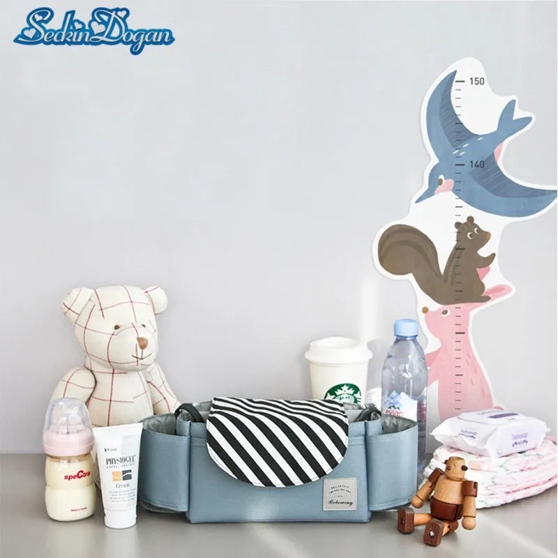 

SeckinDogan Baby Stroller Bag Fashion Striped Baby Diaper Bag High Quality Waterproof Designer Organizer Mummy Bags