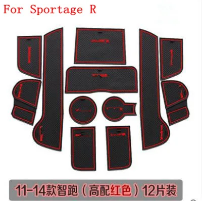 For KIA Sportage R 2011- 3d Rubber Car Anti Slip Mat Non-Slip Covers Interior Door Mats Cup Pad