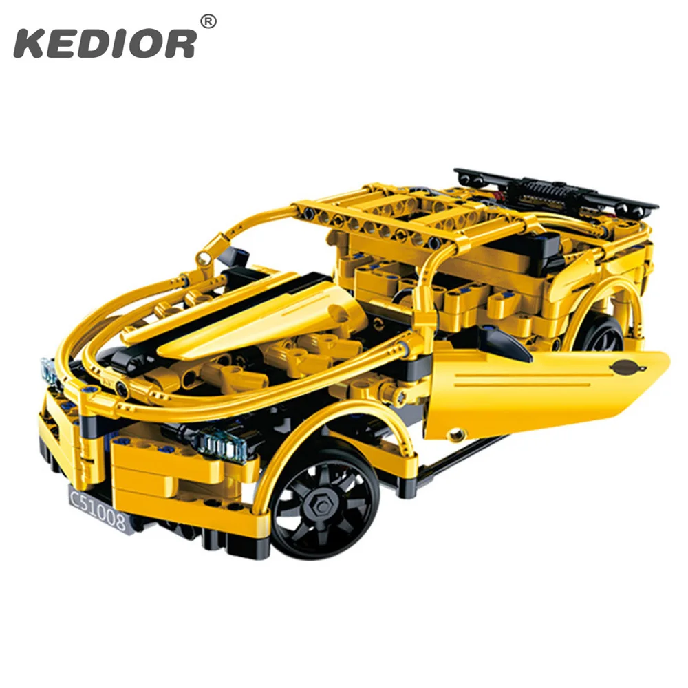 

15-20KM/H The RC Track Remote-control Race Car Set Educational Building Blocks Bricks Toys For Kids Boys Game Model RC Car Gift