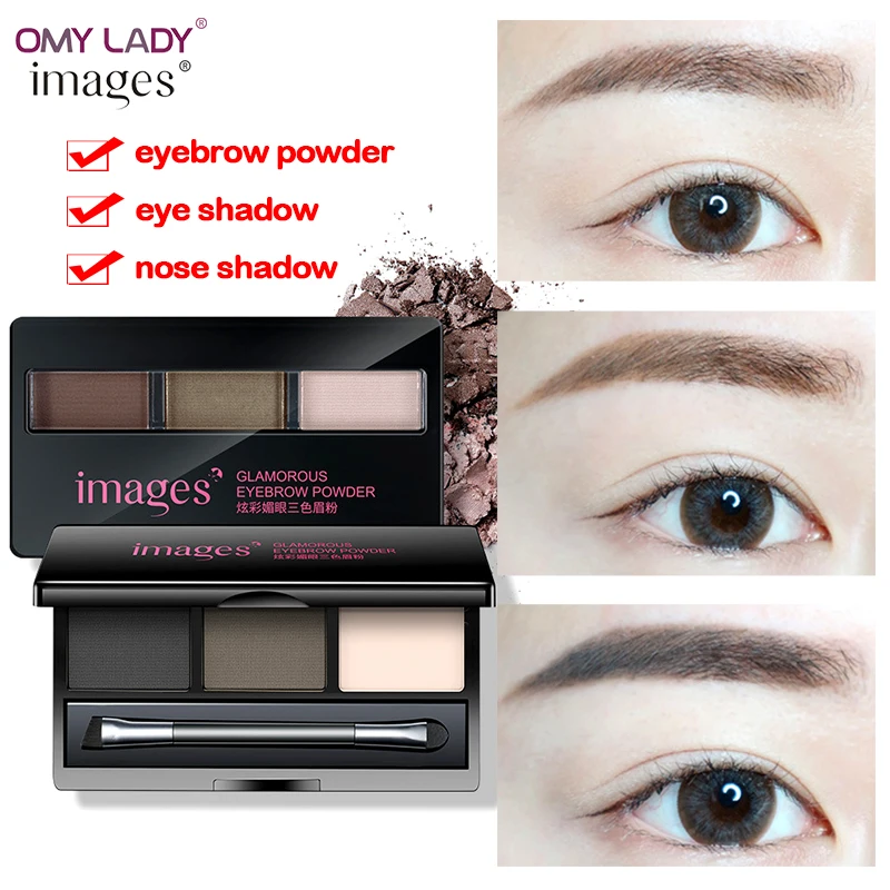 OMY LADY IMAGES Professional 3 Color Eyebrow Powder Palette Waterproof