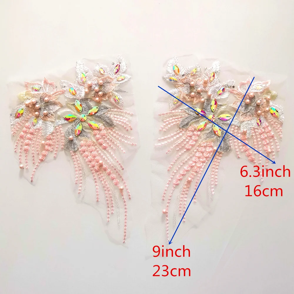 3D кружево светло розовый фиолетовый женское платье одежда африканская ткань бусины кристаллы патчи аппликация для шитья танцевальные костюмы Декор Diy
