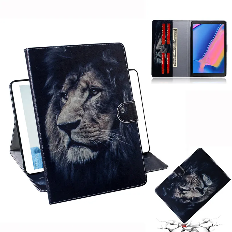 Чехол для карт с принтом для Samsung Galaxy Tab A 8,0 дюймов S ручка PU кожаный чехол-подставка для Galaxy Tab SM-P200 SM-P205 Funda