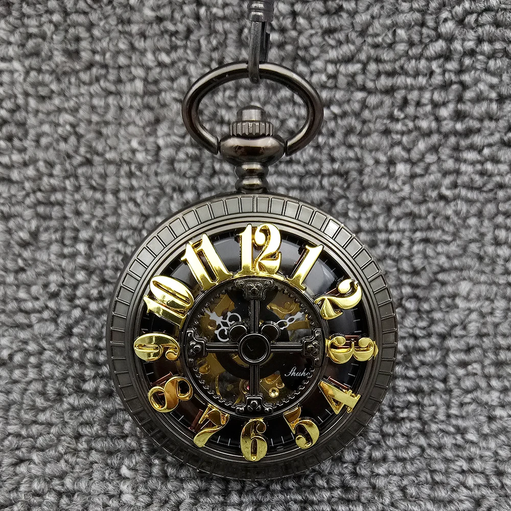 Винтажные антикварные карманные часы механические ручные мужские и женские часы с гравировкой арабские цифры с круглым корпусом