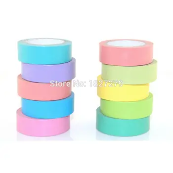 

10m High quality Rainbow Washi Sticky Paper Masking Adhesive DIY washi Tape10pcs lot A141-A150