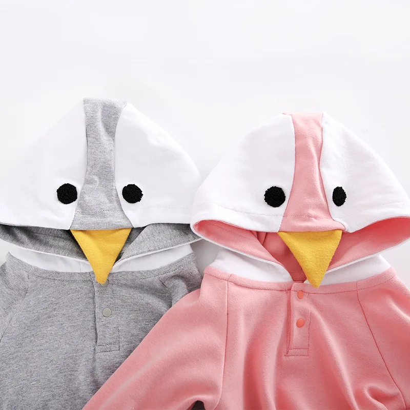 

Penguin costume harlequin cartoon animal baby jumpsuit belly protector long sleeve triangle climbing suit Z485