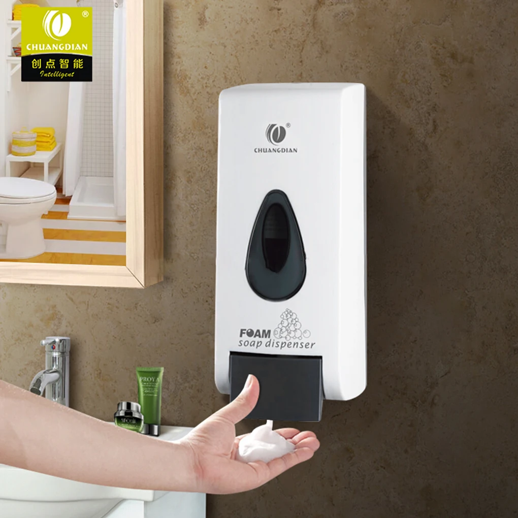 

500ml Wall Mount Pump Foam Spray Lotion Drop Liquid Soap Dispenser Shampoo Box Bathroom Shower Room