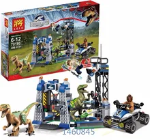 LELE 79180 Jurrassic Park 4 Dinosaur model Velociraptor toys Building Blocks Particles Minifigures Gift Compatible With Legoe