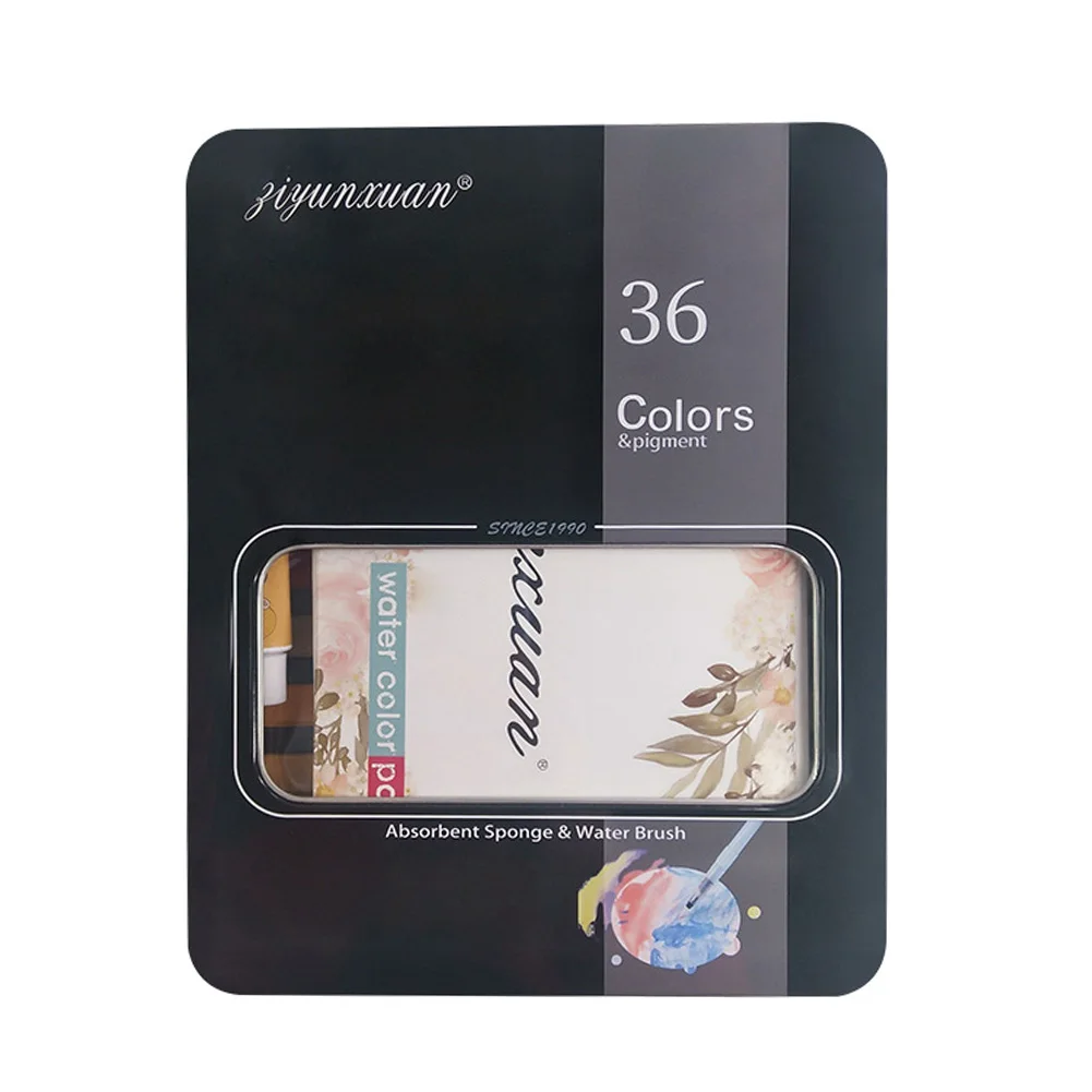 

36 Colors Stationary Portable Watercolor Smooth Art Supplies Painting With Pens Students Pigment Solid Water Paper School Artist