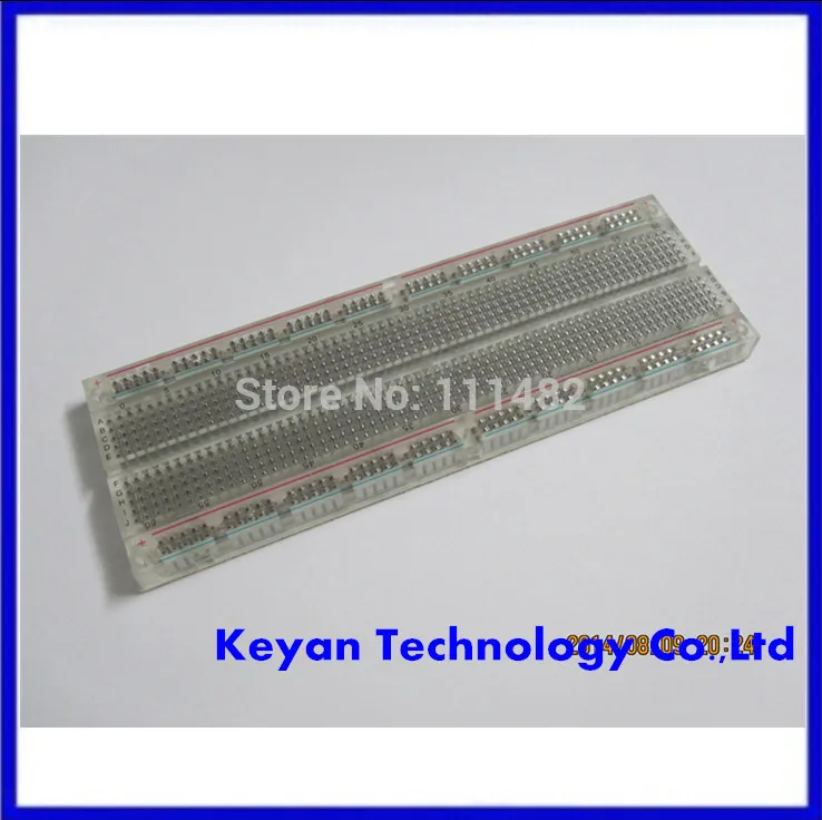 

Crystal Breadboard!!! 830 Point Solderless PCB Bread Board MB-102 MB102 With color bar Test Develop DIY 16.5*5.5cm
