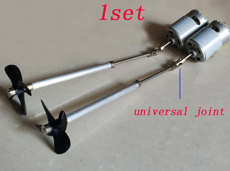 

1set Remote Control Bait Boat 545 Dual Motor Drive Kit 20cm Steel Shaft+Universal Joint+CW CCW Prop+Paddle Fork 7.4-12V Assembly