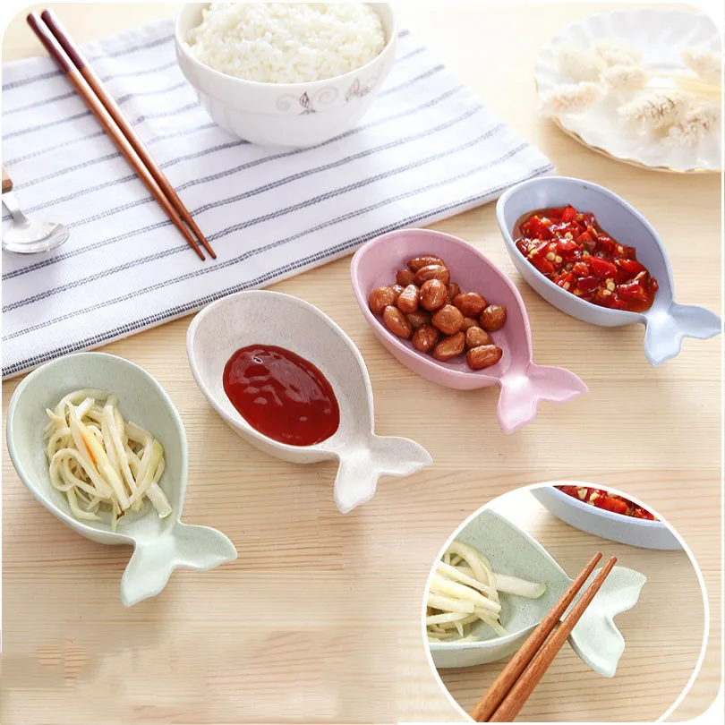 Fish Shape Soy Sauce Dish Eco Friendly Practical household goods Wheat