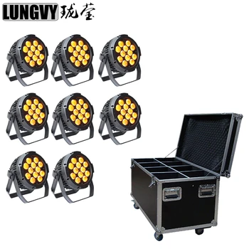 

Free Shipping 8pcs/lot With Flight Case IP65 Waterproof 12x18w 6in1 RGBWA UV LED Par Can Outdoor Par Light Stage Light
