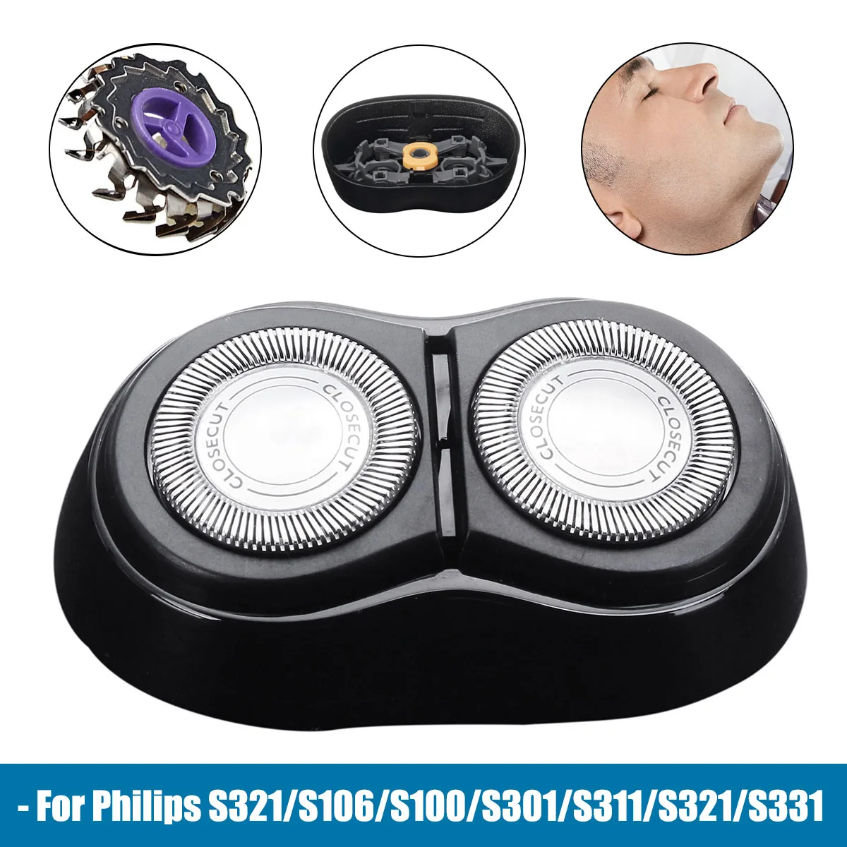 

Full Set of Replacement Head Floating Veneer Electric Shaver Head for philips S100 / S106 / S301 / S311 / S321 / S331