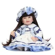 Детские игрушки reborn doll 55 см длинные коричневые волосы куклы принцессы для девочек одеваются игровой дом игрушки для детей boneca