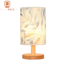 BLUBBLE дети учатся Ночная настольная лампа цилиндрический ткань дерева для чтения настольная лампа AC 100 v-240 v печать художественная настольная Светодиодная лампа