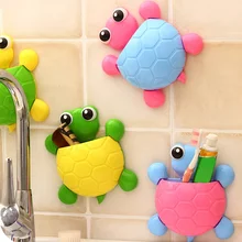 Diseño de dibujos animados tortuga ventosa gancho cepillo de dientes titular lindo tortuga niños cepillo de dientes titular baño Decoración Accesorios