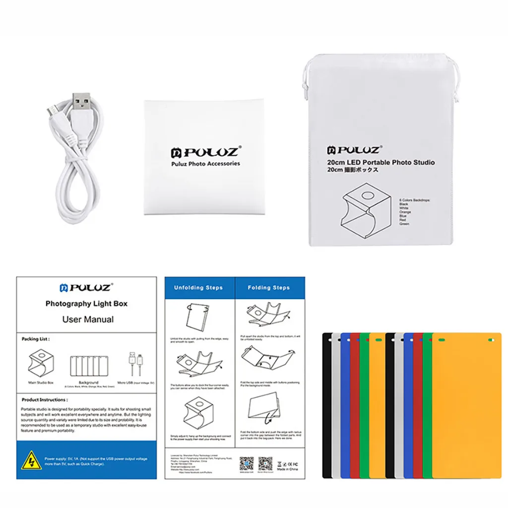 Caixa de Luz Foto Portátil Dobrável Mini Estúdio Tenda Casa Fotografia Luzes Led 5 v - 1a 3 Foto portátil dobrável mini caixa de luz