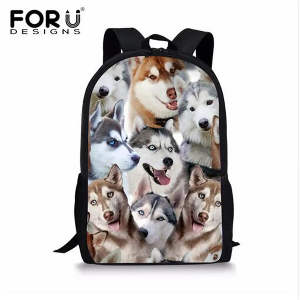 FORUDESIGNS, школьный рюкзак с принтом французского бульдога/хатчисона для детей, школьный рюкзак с милыми животными, студенческий рюкзак, Wholoesale