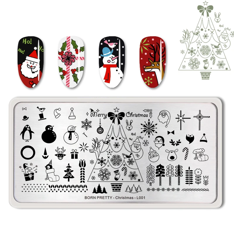 

BORN PRETTY Christmas Nail Stamping Template Flower Animal Tree Stamping Template Nail Art Stamping Plates
