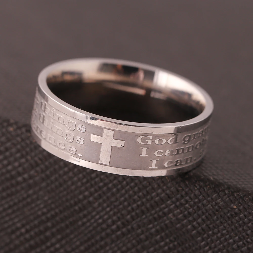 Anillos De Cruz De Fe Ajustables De Plata De Ley Con Cruz De Fe Sobre El Miedo, Joyería Religiosa Cristiana, Regalos Para Mujeres Y Hombres