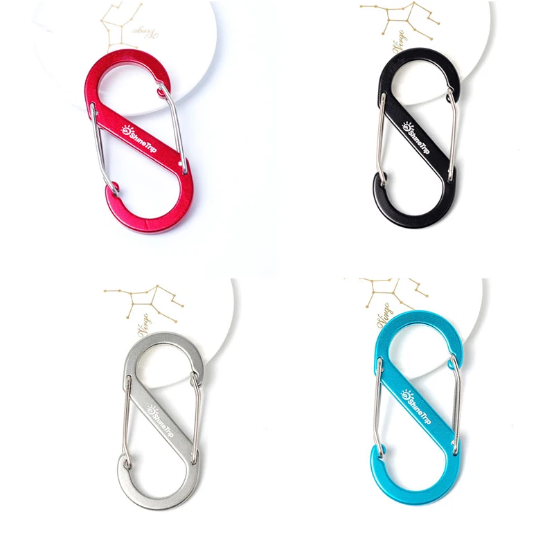 S Shape Double Spring Gate Carabiner Key Ring Clip Hook Outdoor for Camping Keychain S Size Load