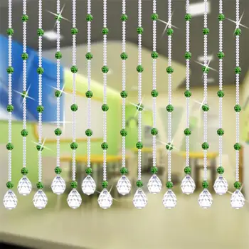 

20M 100% Crystal Beads Rope Curtain Bedside Living room Showcase Clothing store Door DIY Wall curtain Bead Home Party Decor TP10