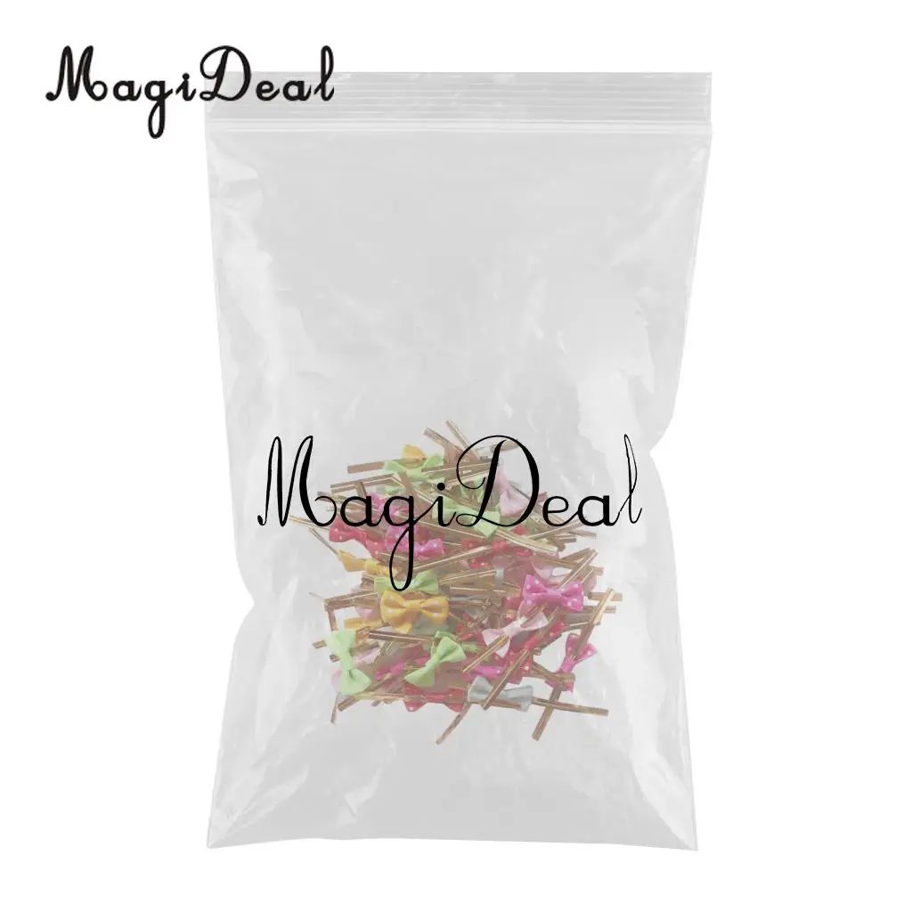 50pcs Cute Bowknot Metallic Twist Ties Wire  for Candy Lollipop Cake Pop Cello Paper Bag Sealing Gift Party Decor Supplies 8cm