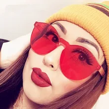 Женские прозрачные очки без оправы, солнцезащитные очки, цветные солнцезащитные очки, красные, розовые, фиолетовые, желтые, походные очки