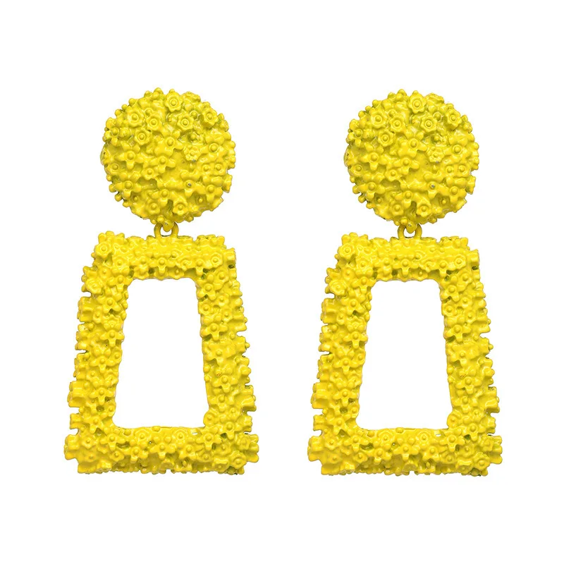 

High Quality 2018 new 5 Colors Fashion Exaggerated Alloy Earrings for Women Design Geometric Pendant Dangle Earrings Jewelry