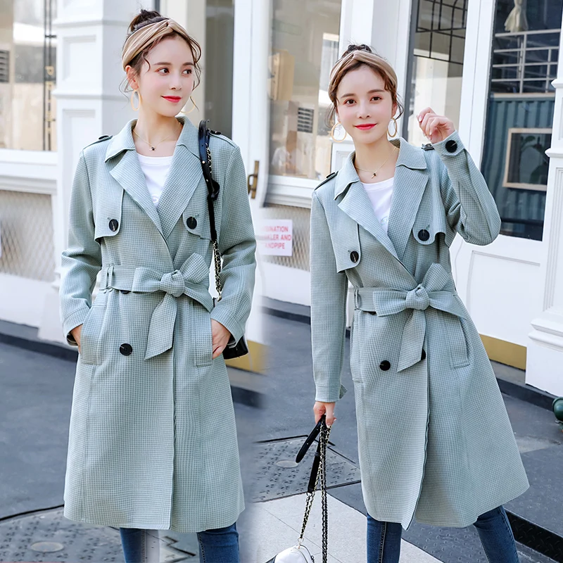 Осенняя Корейская клетчатая ветровка Женская куртка одежда Casaco Feminino винтажное