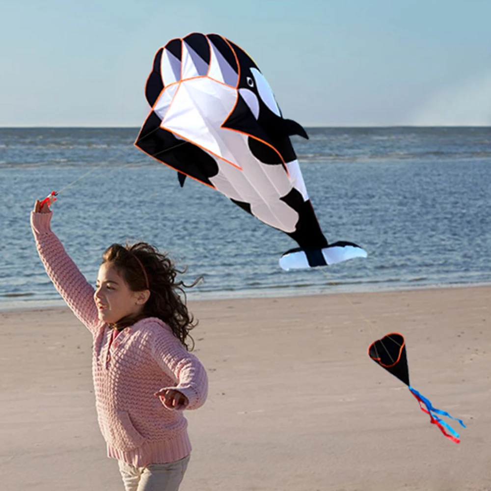 3D воздушный змей огромный Бескаркасный мягкий парафат гигантский КИТ воздушный змей открытый пляж Забавный Спорт 3D Большой Змей в форме Кита для детей