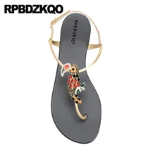 Thong Slingback Crystal Gold Embellished Sandal