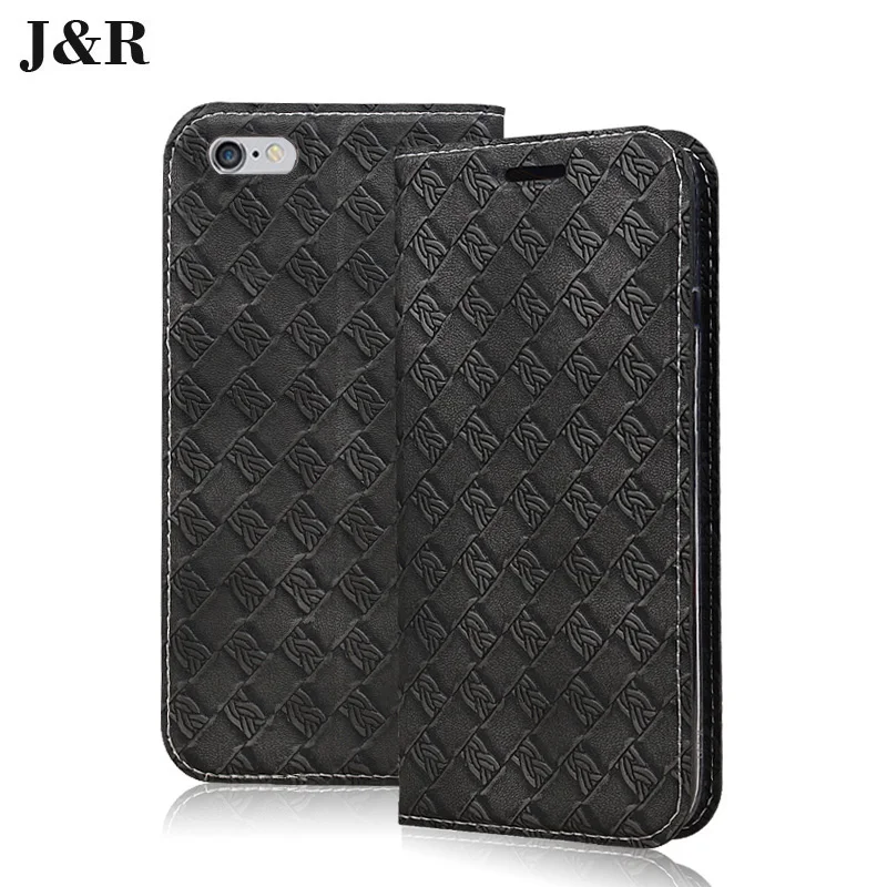 J&ampR Case For iPhone 7 8 Flip Cover for 7/8 4.7" PU Leather Phone Bags Wallet Cases Silicone Protective Grid Weaving | Мобильные