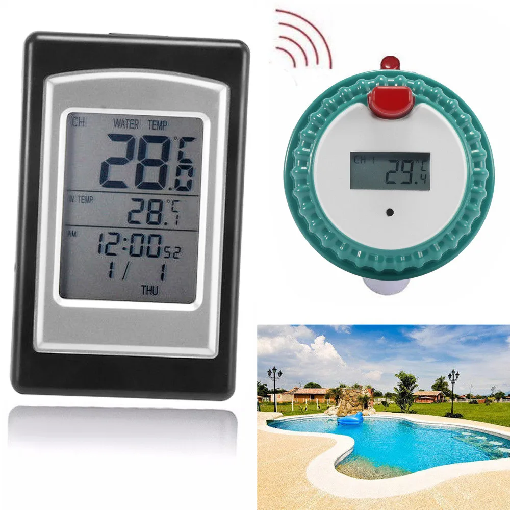 Wireless Remote Floating Thermometer Swimming Pool Waterproof Hot Tub Pond Spa Floating