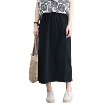 

Oversize Skirt Loose Fashion Wild jupe longue femme Summer New 2019 Casual Split falda mujer moda Elastic Waist Long Skirt f862